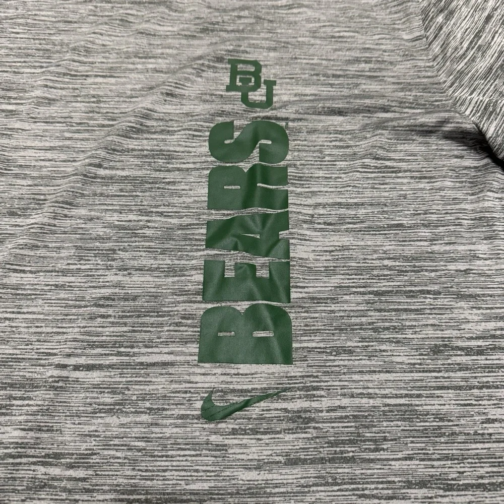Baylor Bears Shirt Mens XL Gray Nike DriFit College Football Training Gym
